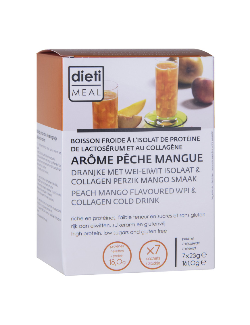 Protein Drink mit Pfirsich-Mango-Geschmack